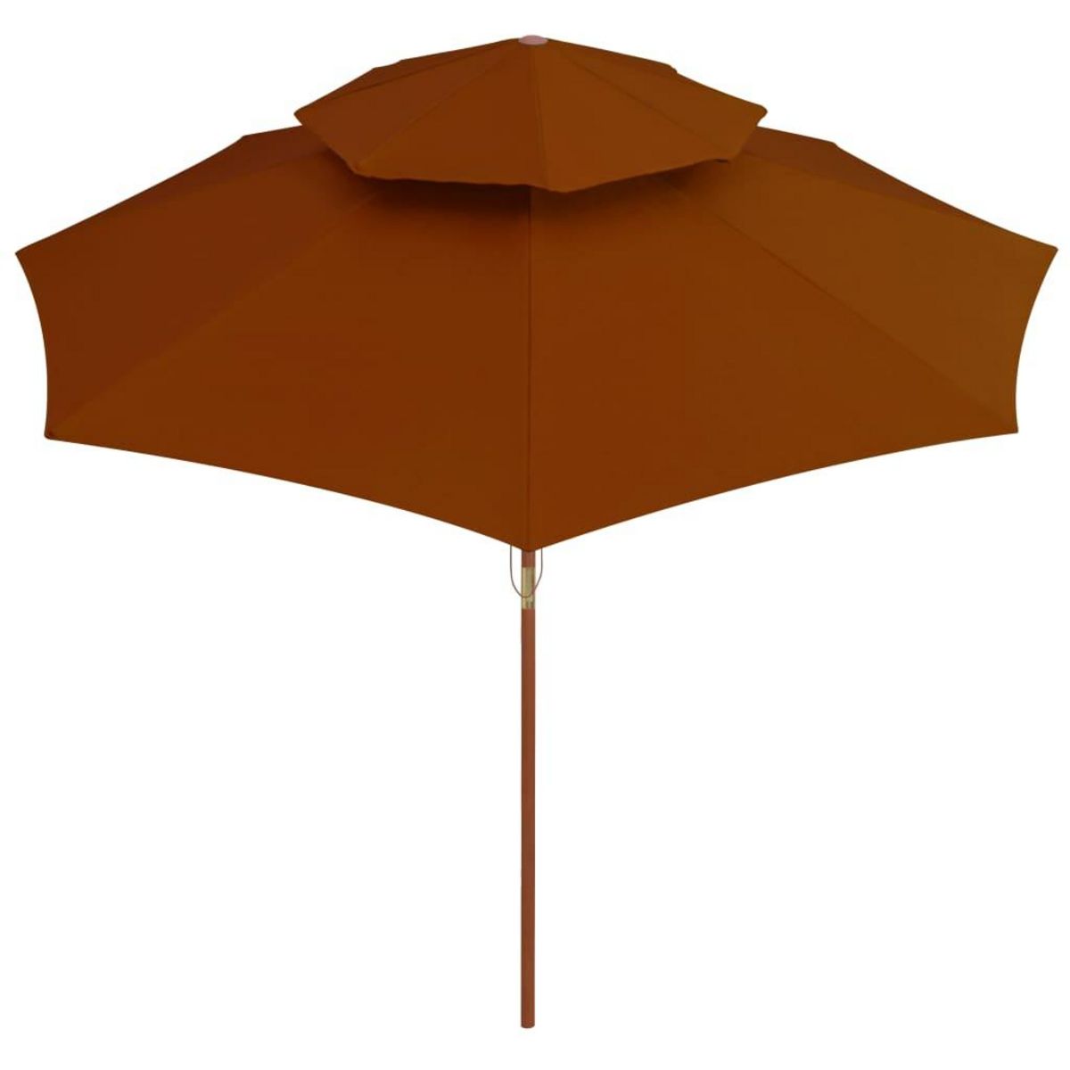 VIDAXL Parasol a deux etages avec mat en bois terre cuite 270 cm