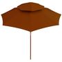 Voir la diapositive 3 : VIDAXL Parasol a deux etages avec mat en bois terre cuite 270 cm