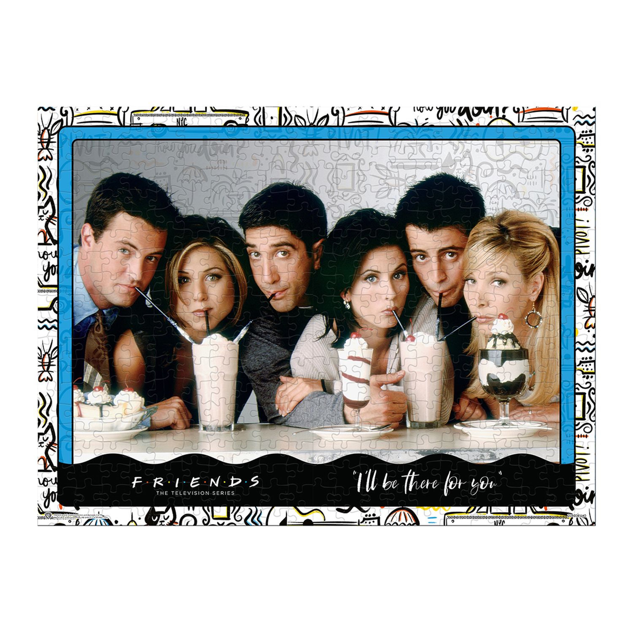 Voir la diapositive 2 :  WINNING MOVES Puzzle 1000 pièces Friends milkshake