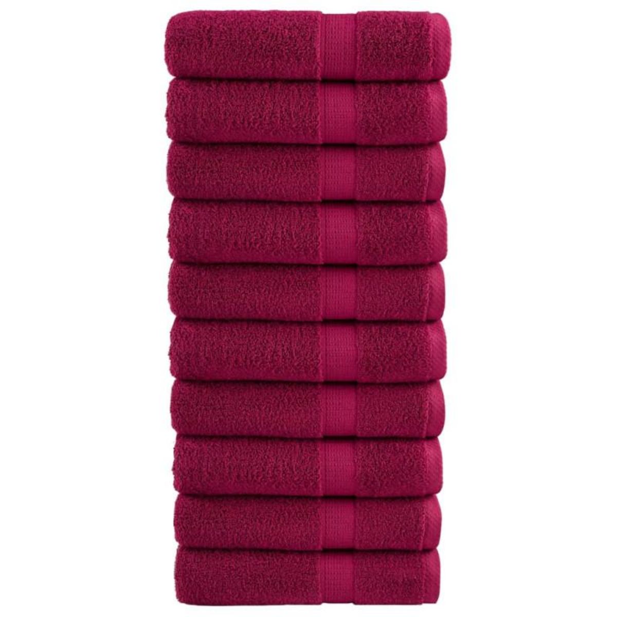 VIDAXL Essuie mains de qualité supérieure SOLUND 10 pcs bordeaux
