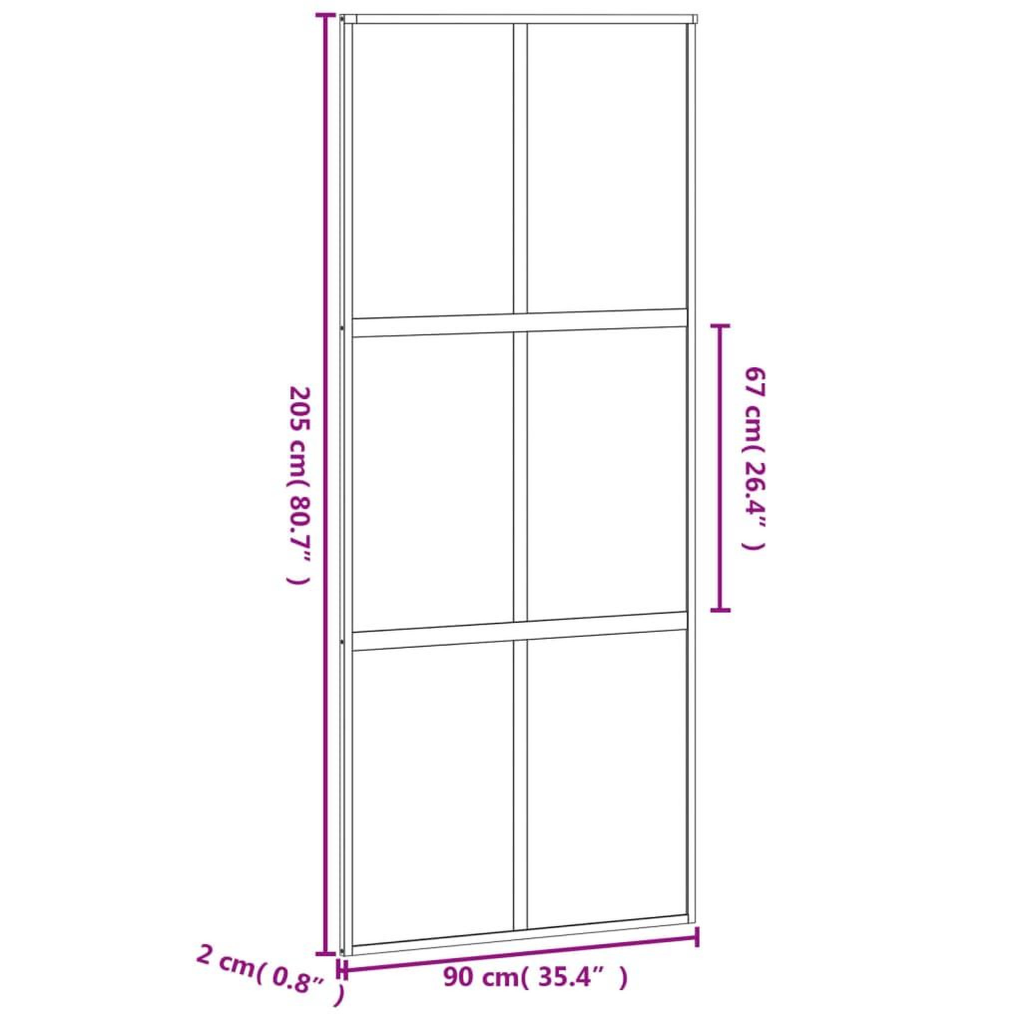 Voir la diapositive 6 : VIDAXL Porte coulissante blanc 90x205 cm verre trempe aluminium
