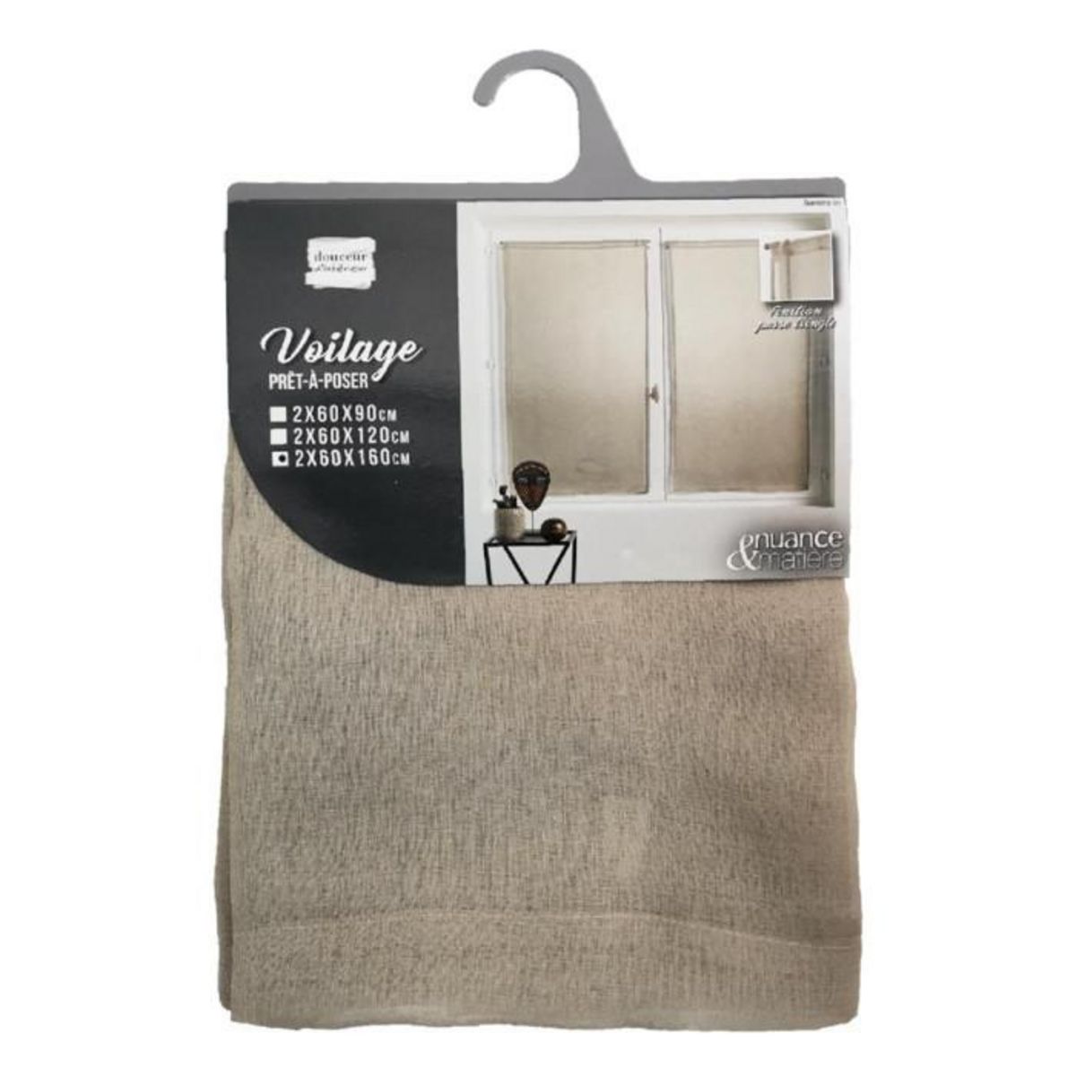 Paris Prix Paire de Voilages  Sandra  60x160cm Lin