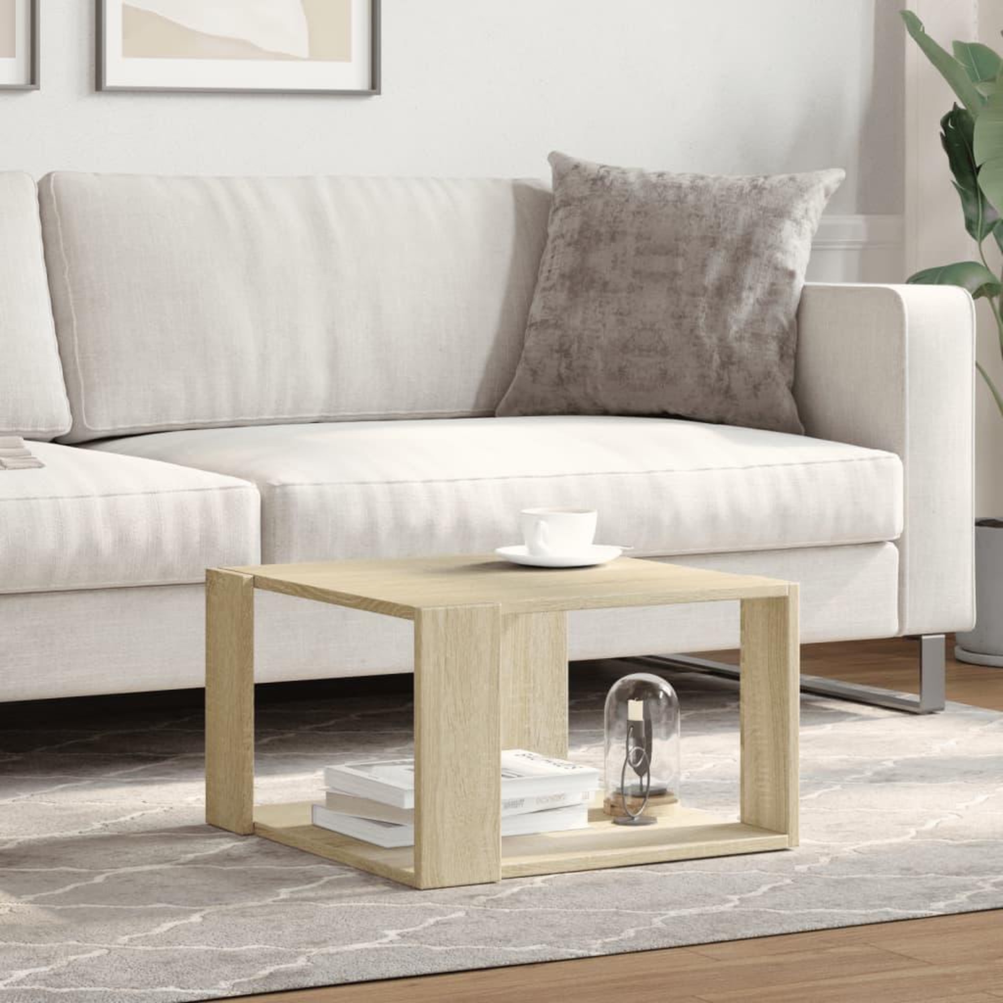 Voir la diapositive 3 : VIDAXL Table basse chene sonoma 51,5x51,5x30 cm bois d'ingenierie
