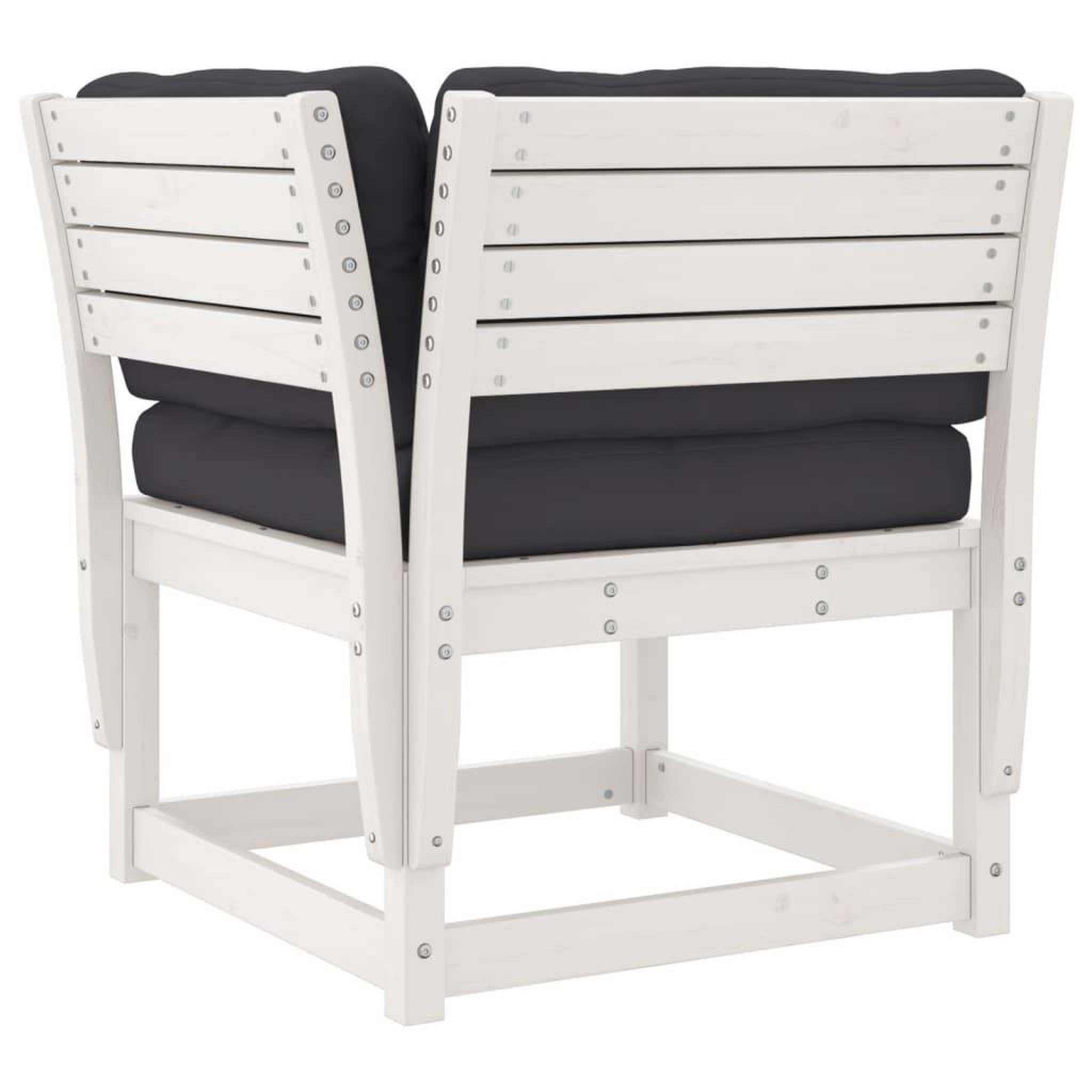 Voir la diapositive 4 : VIDAXL Salon de jardin 7 pcs avec coussins blanc bois de pin massif