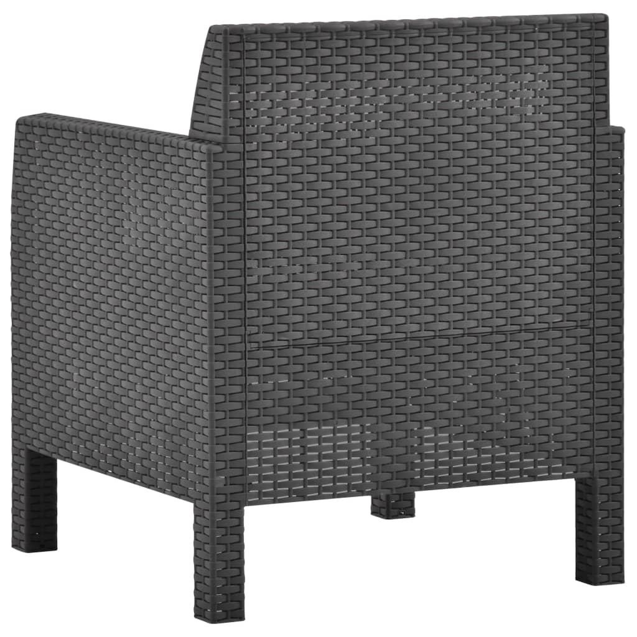 Voir la diapositive 4 : VIDAXL Chaise de jardin avec coussin anthracite 63x65x76 cm pp rotin
