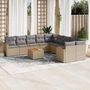 Voir la diapositive 1 : VIDAXL Salon de jardin 11 pcs avec coussins beige resine tressee