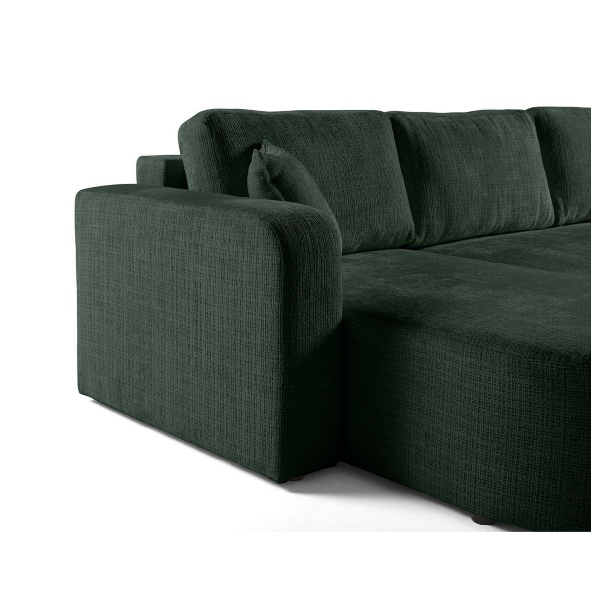 BEST MOBILIER Miro - canapé panoramique en u 7 places - convertible avec coffre - en velours texturé