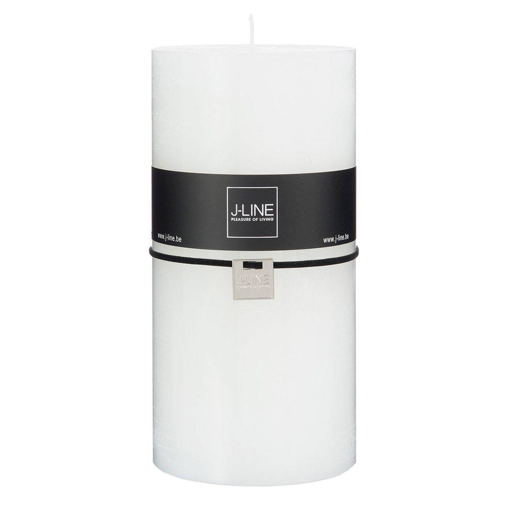 J-LINE Bougie cylindrique déco  junina  20cm blanc