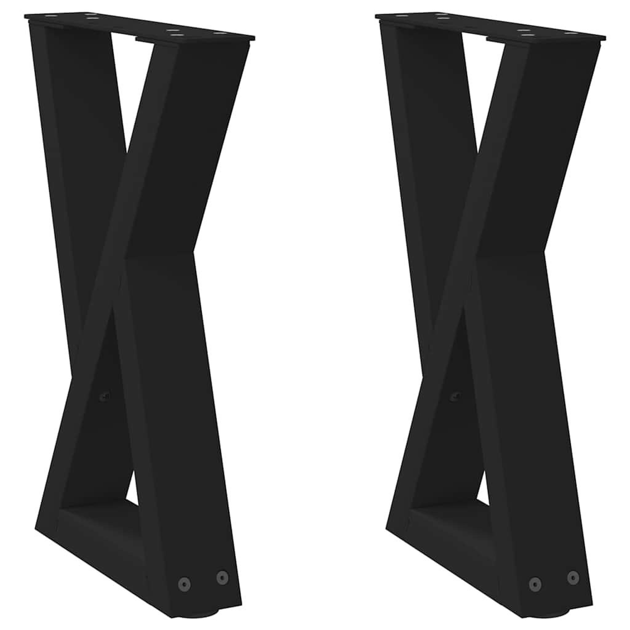 Voir la diapositive 2 : VIDAXL Pieds de table basse 2 pcs noir 28x(42-43,3) cm acier