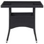 Voir la diapositive 3 : VIDAXL Ensemble a manger de jardin 3 pcs Noir Resine tressee et verre