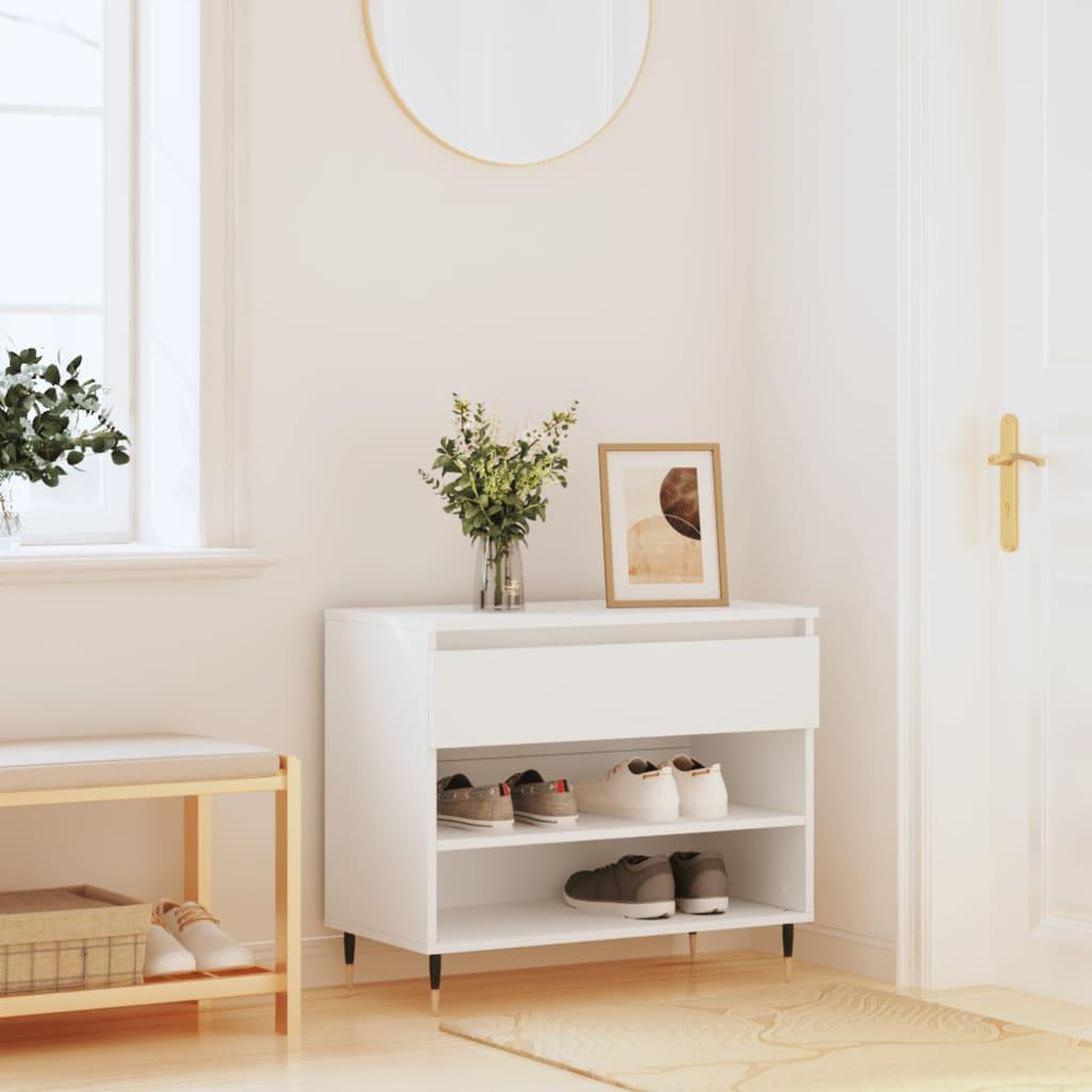 VIDAXL Armoire a chaussures Blanc 70x36x60 cm Bois d'ingenierie