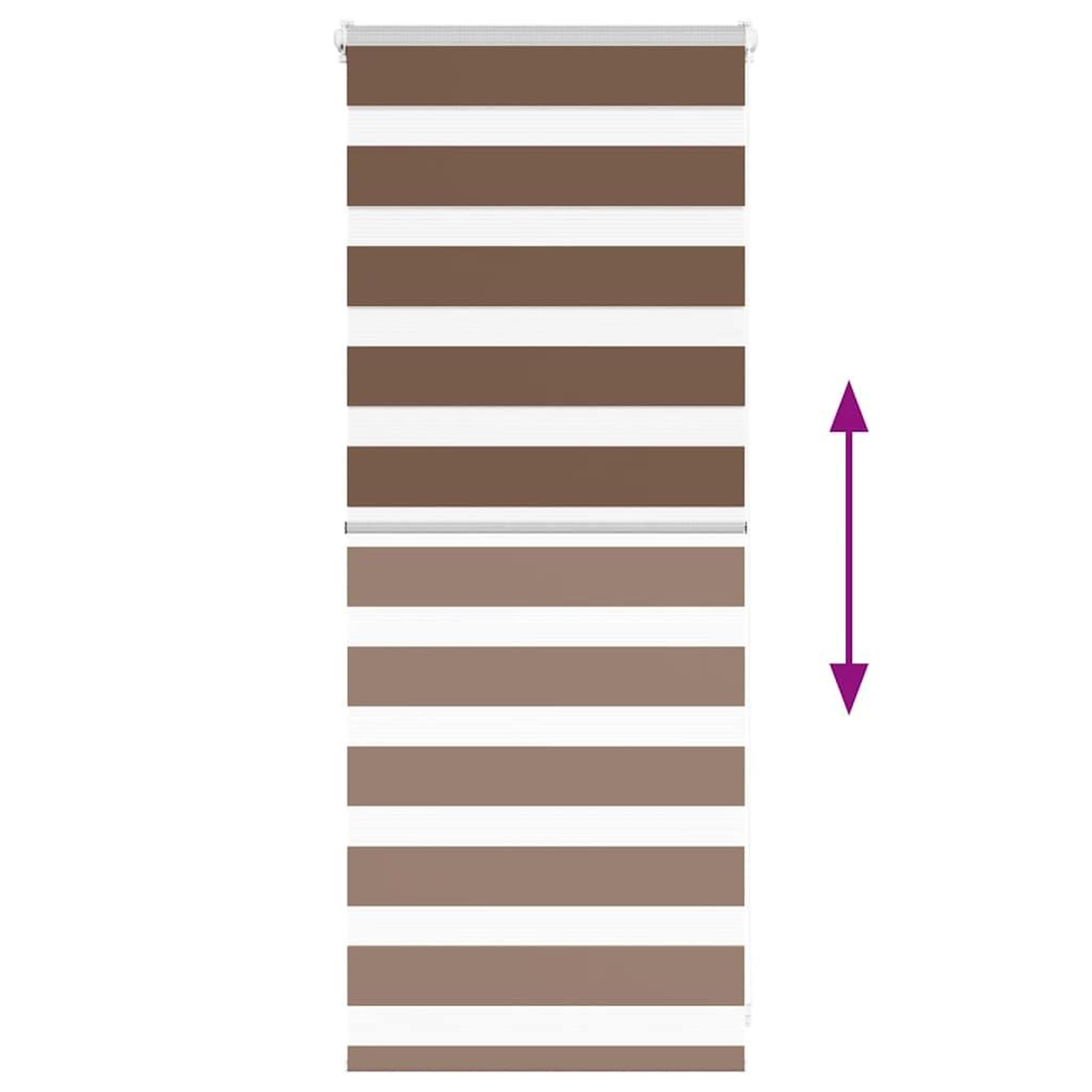 Voir la diapositive 5 : VIDAXL Store zebre marron 65x100 cm largeur du tissu 60,9 cm polyester