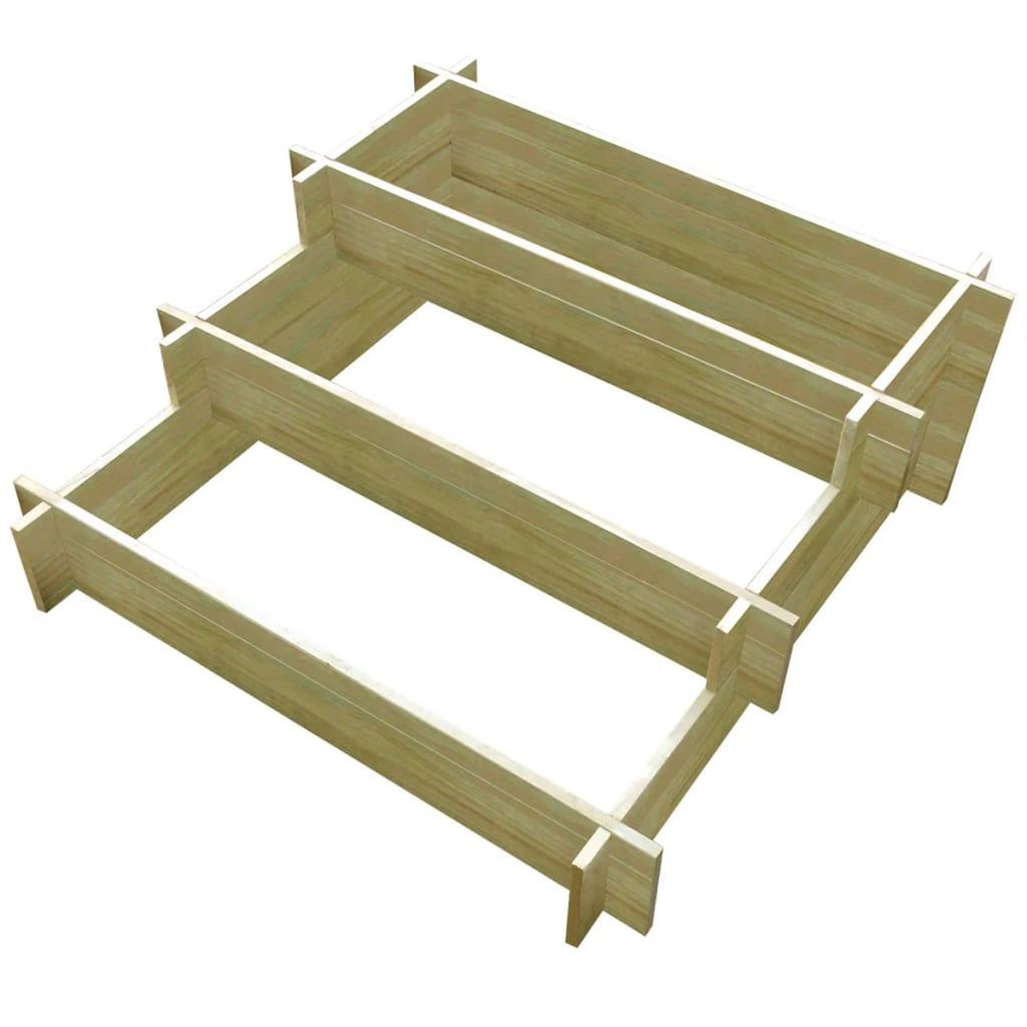 Voir la diapositive 1 : VIDAXL Jardiniere a 3 niveaux 90 x 90 x 35 cm bois impregne