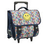 Voir la diapositive 2 : Smiley Cartables à roulettes bleu motif fleurs SMILEY WORLD 