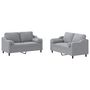 Voir la diapositive 2 : VIDAXL Ensemble de canapes 2 pcs coussins gris clair tissu