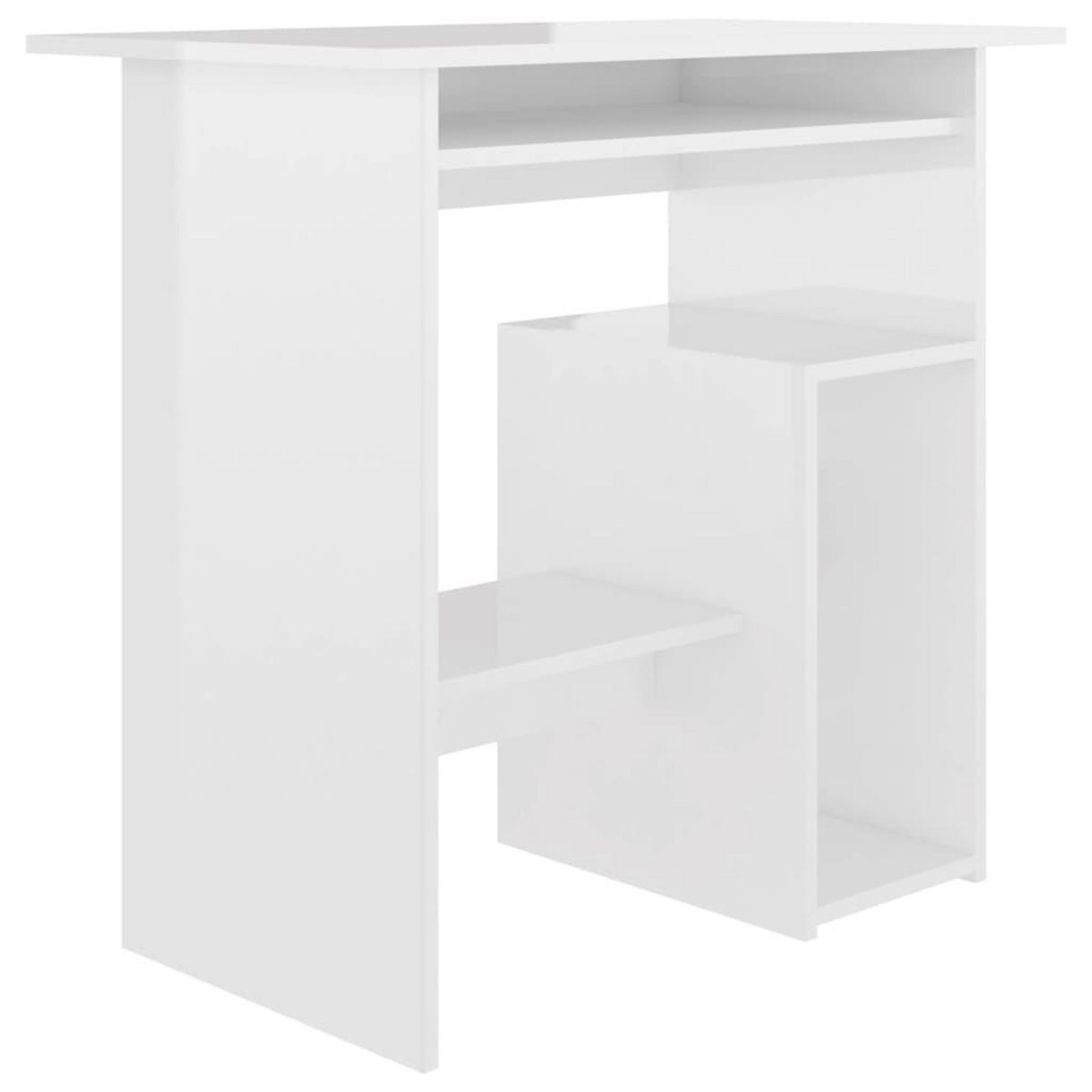 VIDAXL Bureau Blanc brillant 80x45x74 cm Bois d'ingenierie