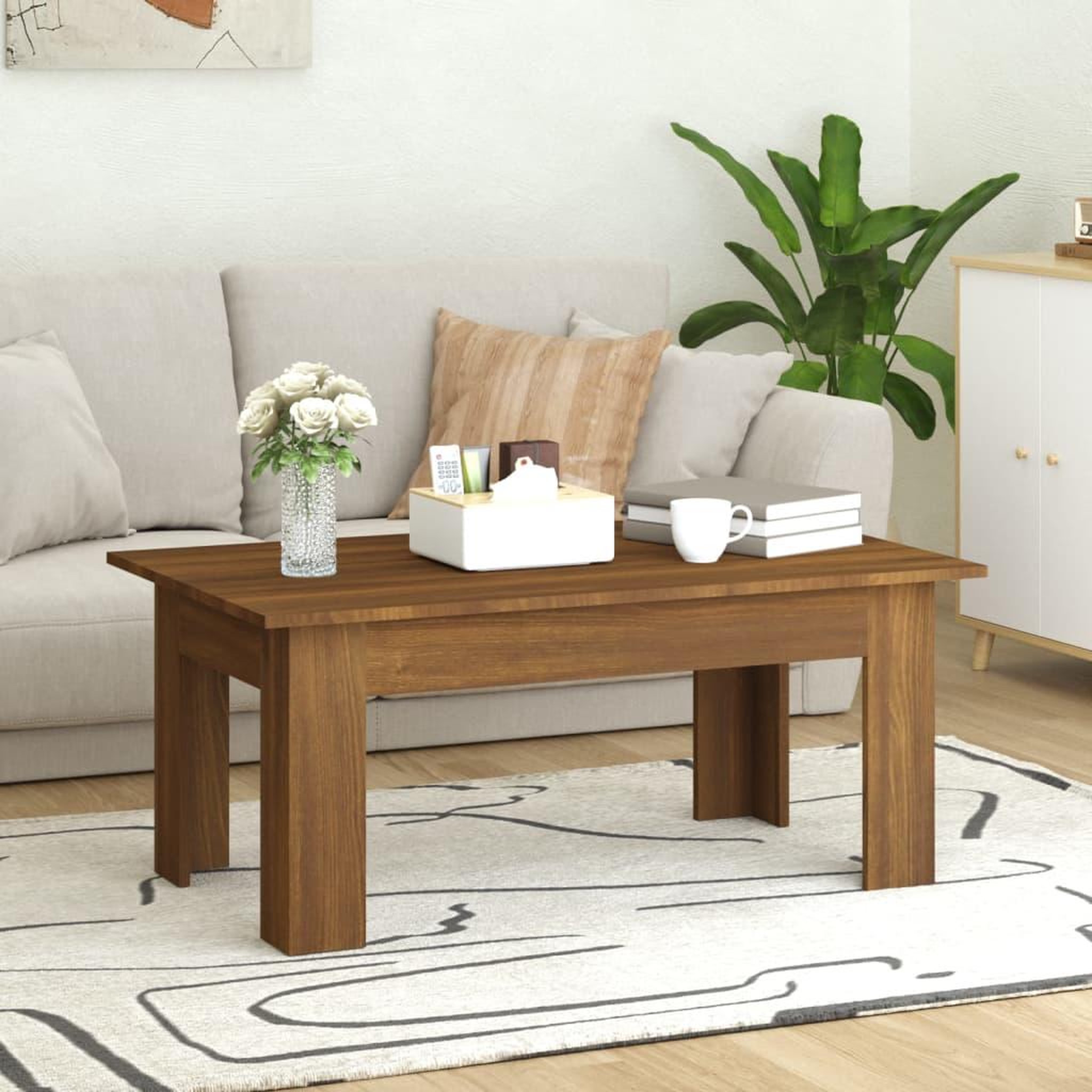 Voir la diapositive 3 : VIDAXL Table basse Chene marron 100x60x42 cm Bois d'ingenierie