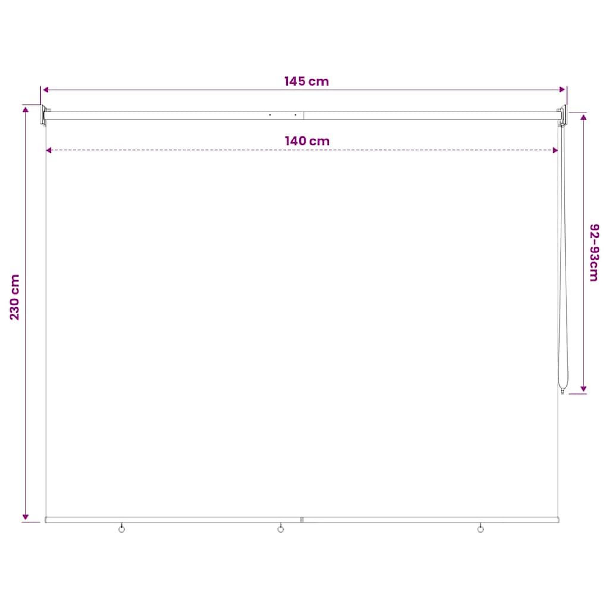 Voir la diapositive 6 : VIDAXL Store roulant d'exterieur 145 (l) x 230 (h) cm beige