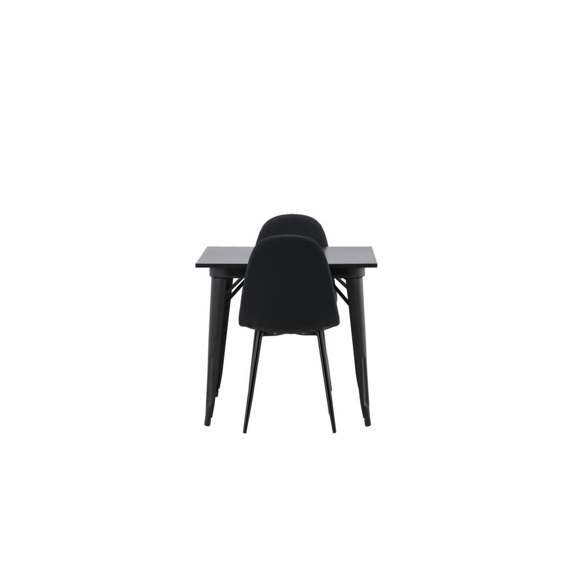 Voir la diapositive 4 : Paris Prix Ensemble table à manger carrée & 2 chaises  tempe & polar  80cm noir