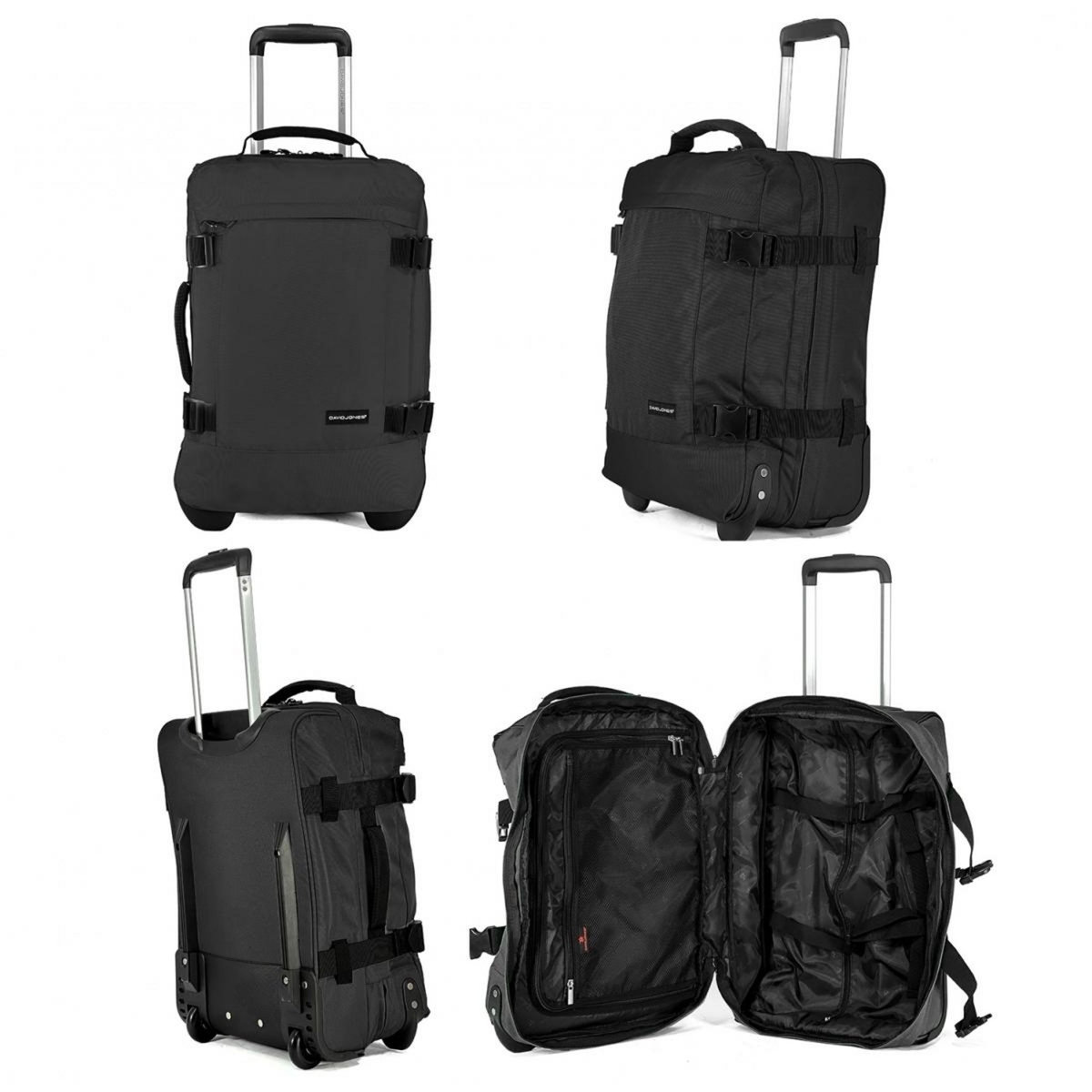 David Jones Sac de voyage cabine à roulettes 35L double compartiment 50cm