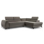 Voir la diapositive 2 : BEST MOBILIER Aneta - canapé d'angle droit 5 places - convertible avec coffre et têtières - en velours