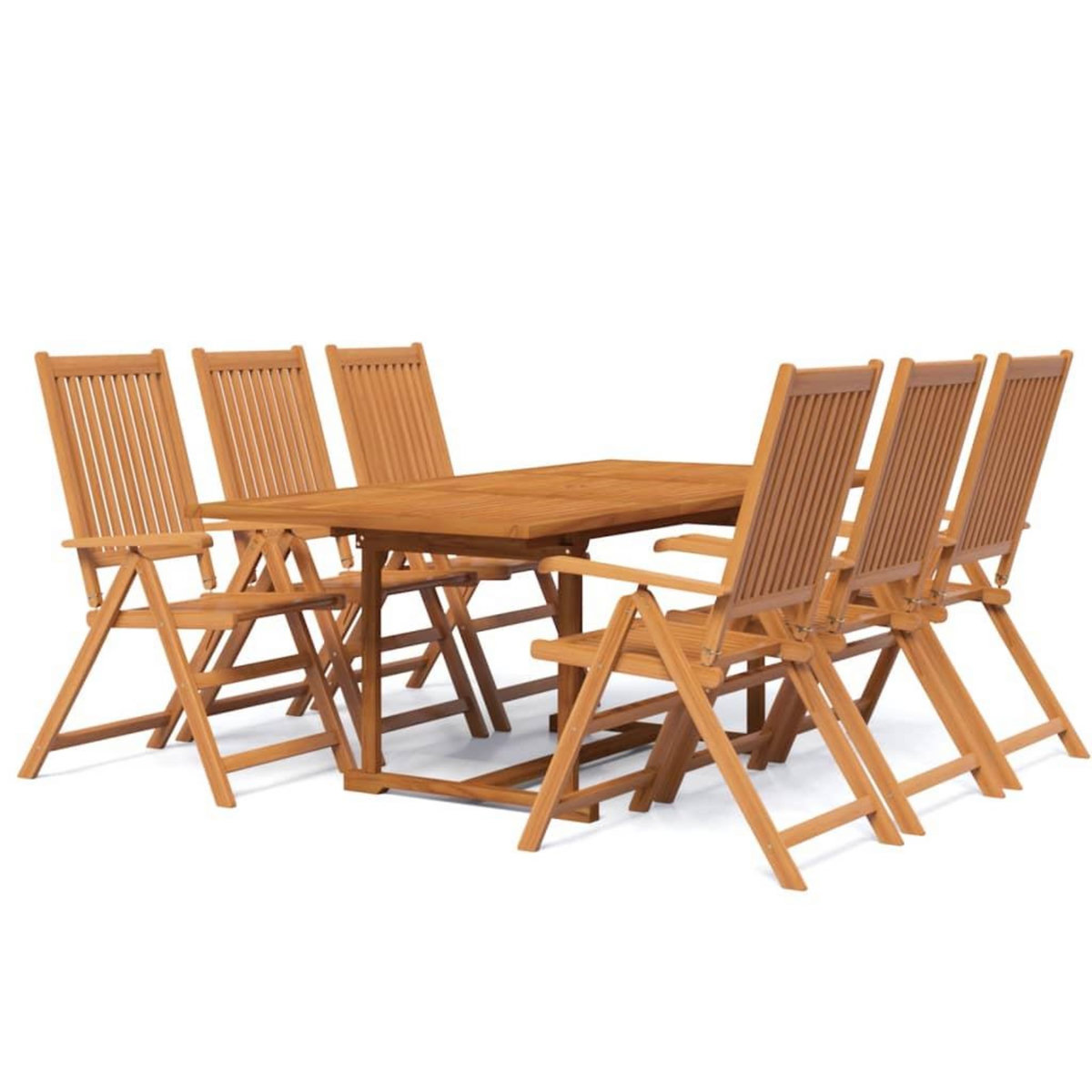 VIDAXL Ensemble a manger de jardin 7 pcs Bois d'acacia massif