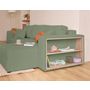 Voir la diapositive 2 : BEST MOBILIER Topaze - canapé d'angle réversible 4 places - convertible avec coffre, tablette et poufs - en velours côtelé