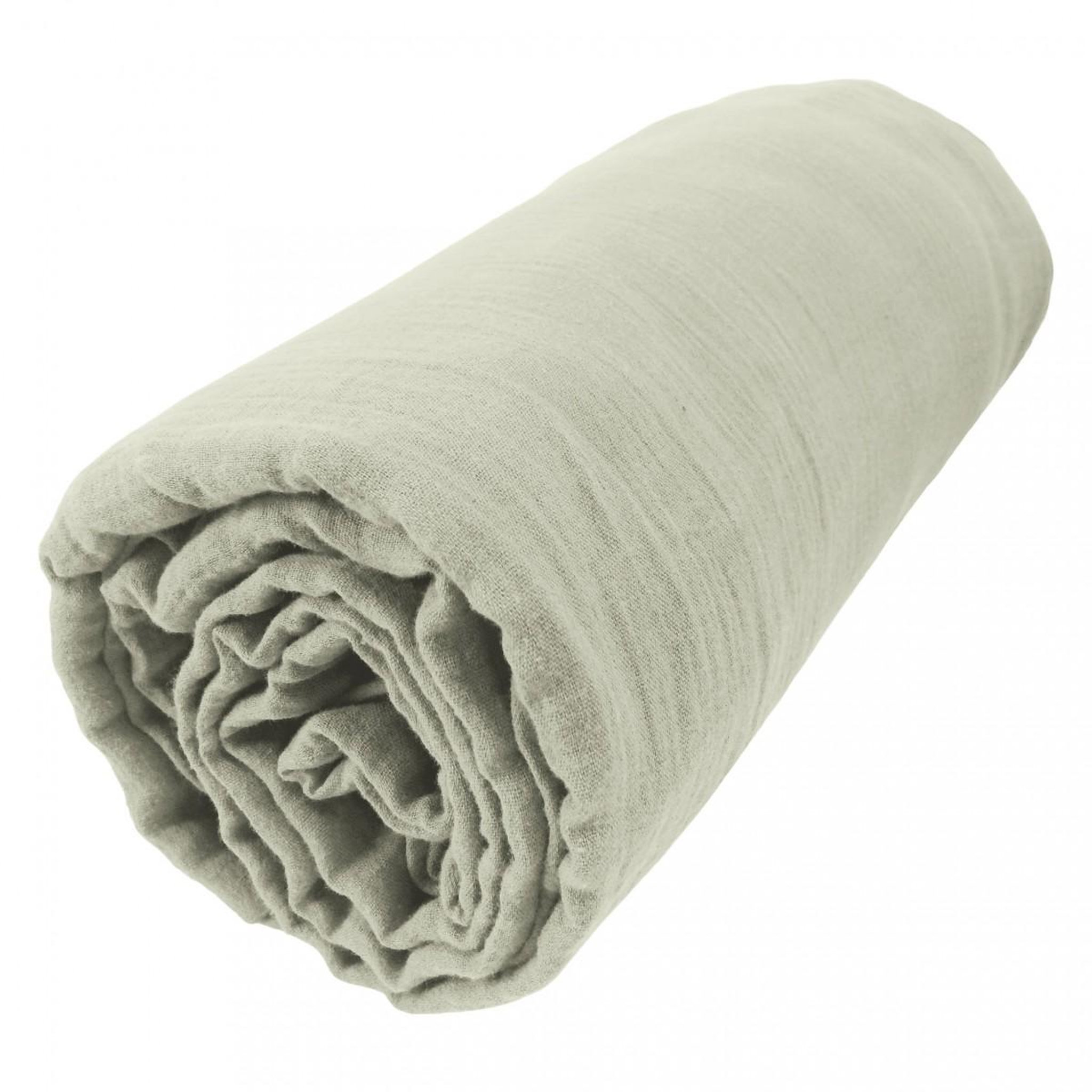 Voir la diapositive 1 : Eden Drap housse double gaze de coton gaïa