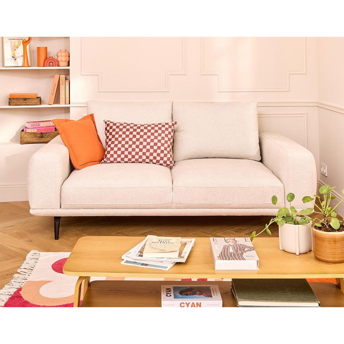 LISA DESIGN Vicence - canapé droit 2 places en tissu