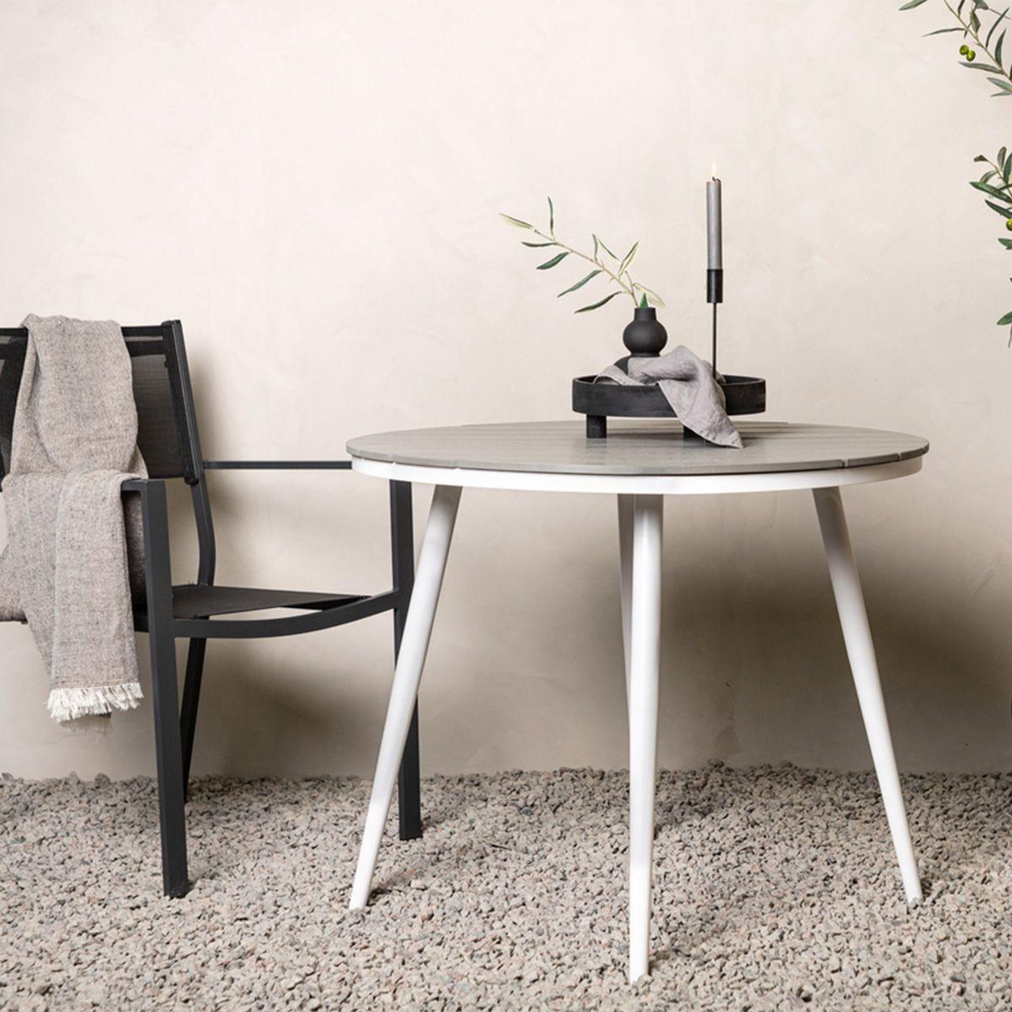 Voir la diapositive 6 : Paris Prix Table de Jardin Ronde  Break  90cm Gris