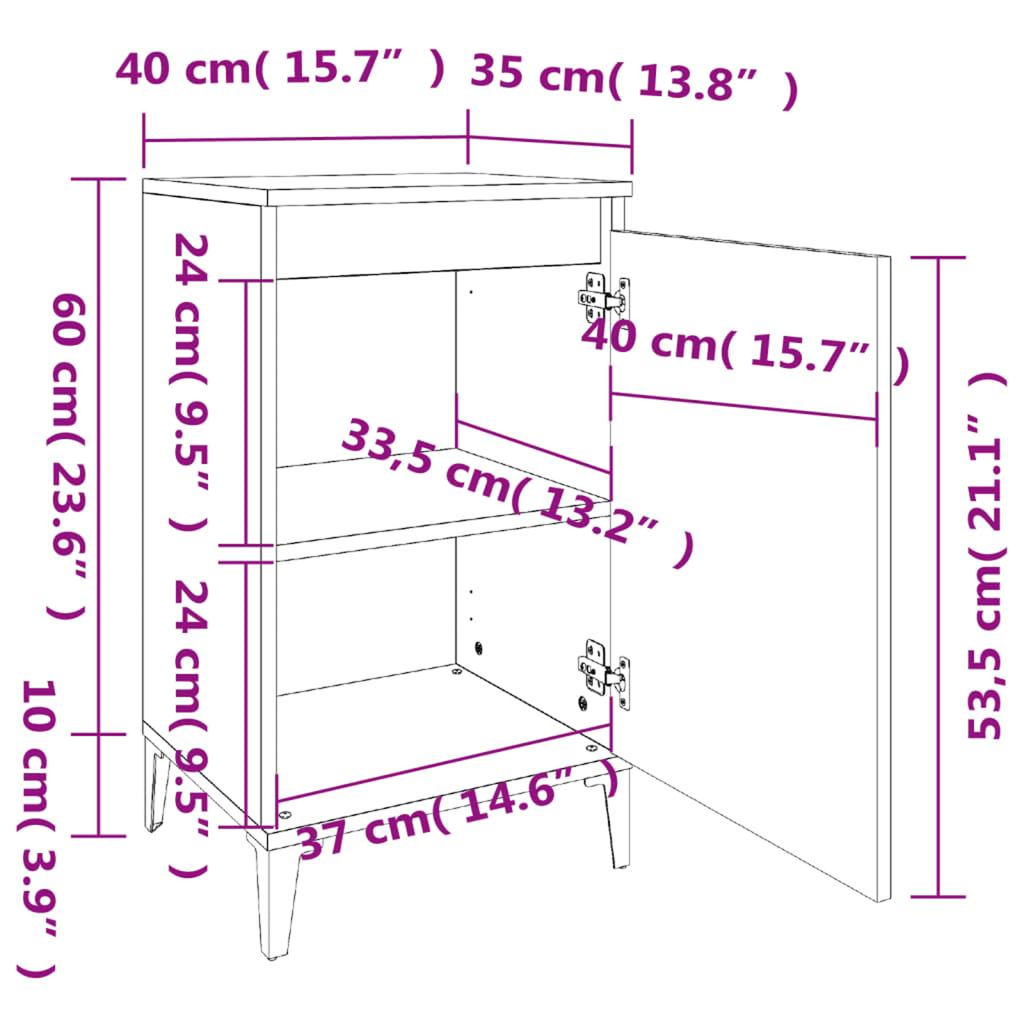 Voir la diapositive 6 : VIDAXL Table de chevet blanc brillant 40x35x70 cm bois d'ingenierie