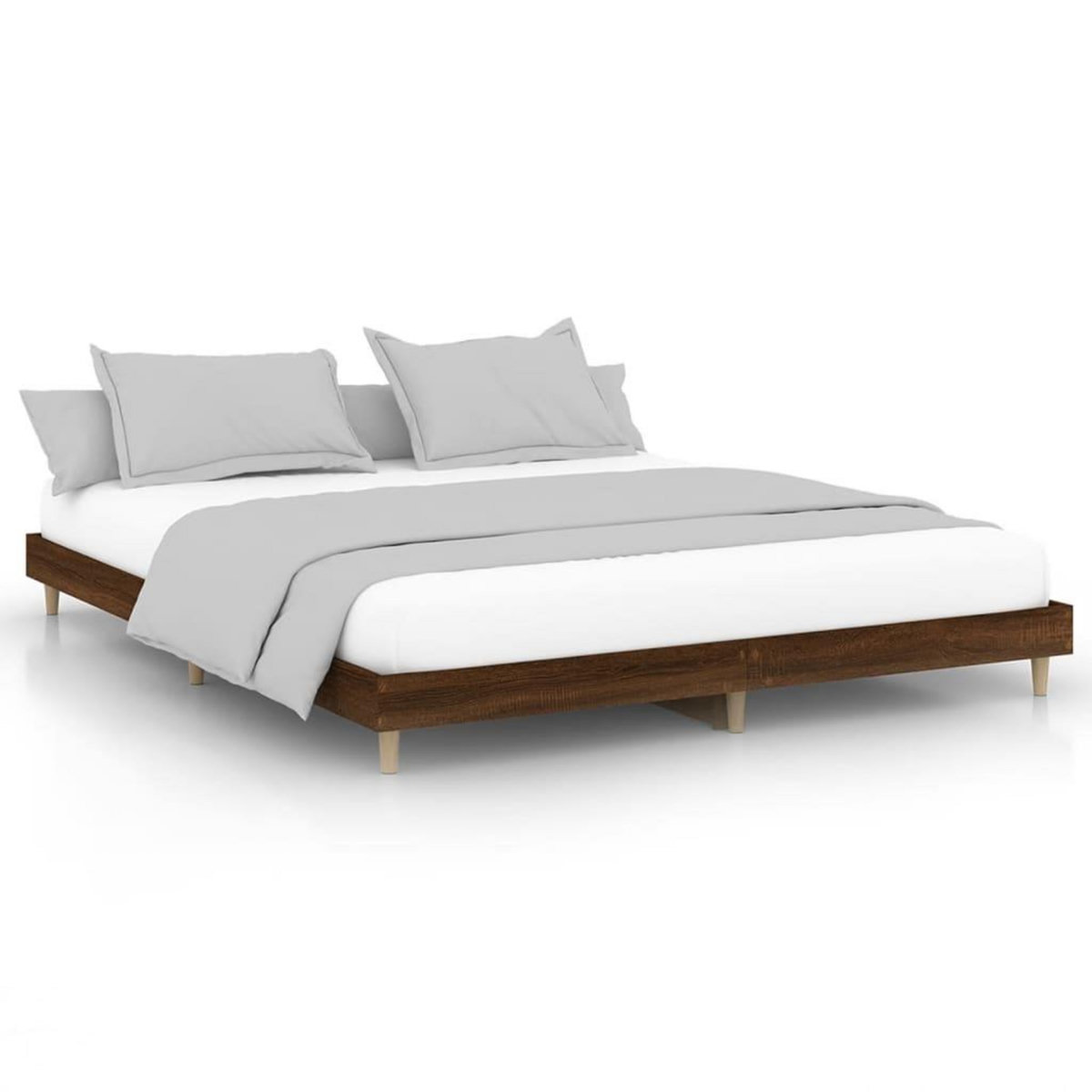 VIDAXL Cadre de lit sans matelas chene marron 200x200 cm