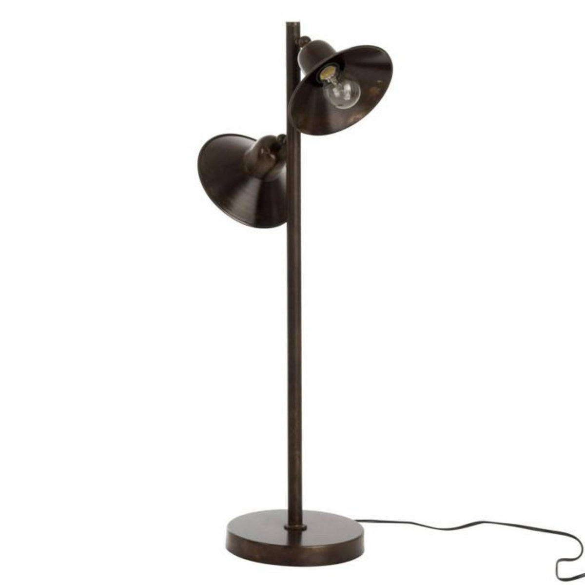 Paris Prix Lampe à Poser Design en Métal  Conic  80cm Marron Foncé