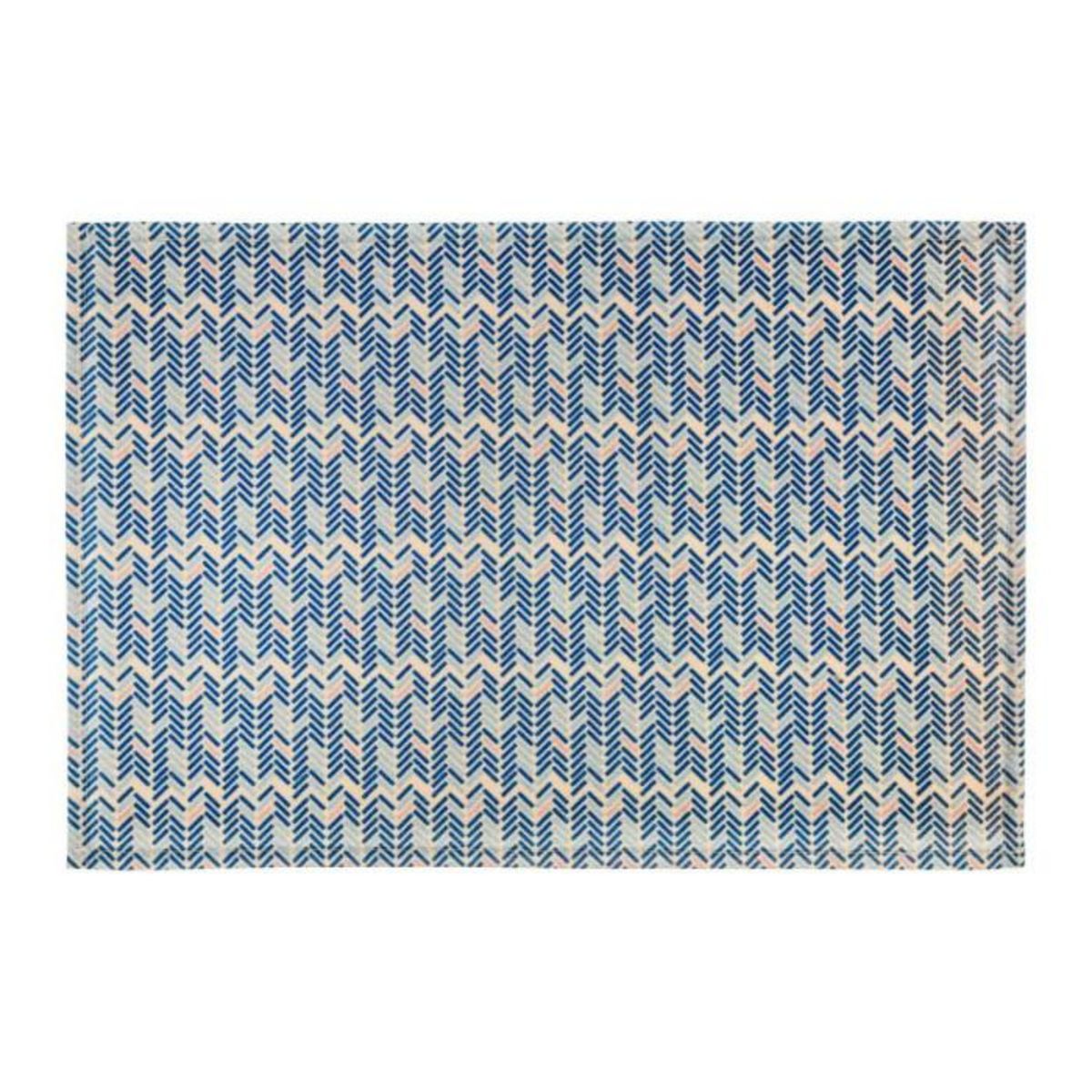 SECRET DE GOURMET Set de Table Design  Chevrons  30x45cm Bleu