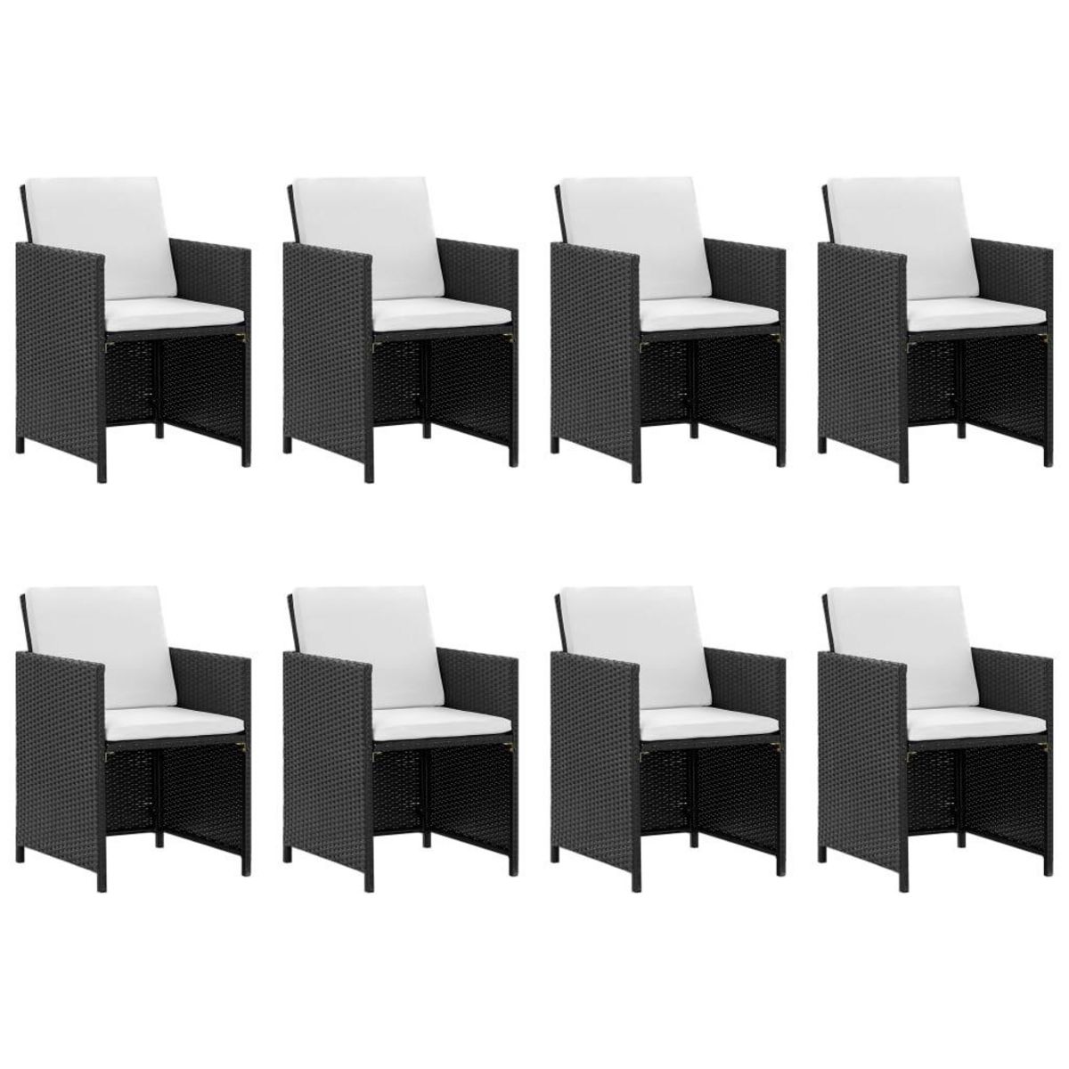 VIDAXL Ensemble a manger d'exterieur 13 pcs coussins Resine tressee