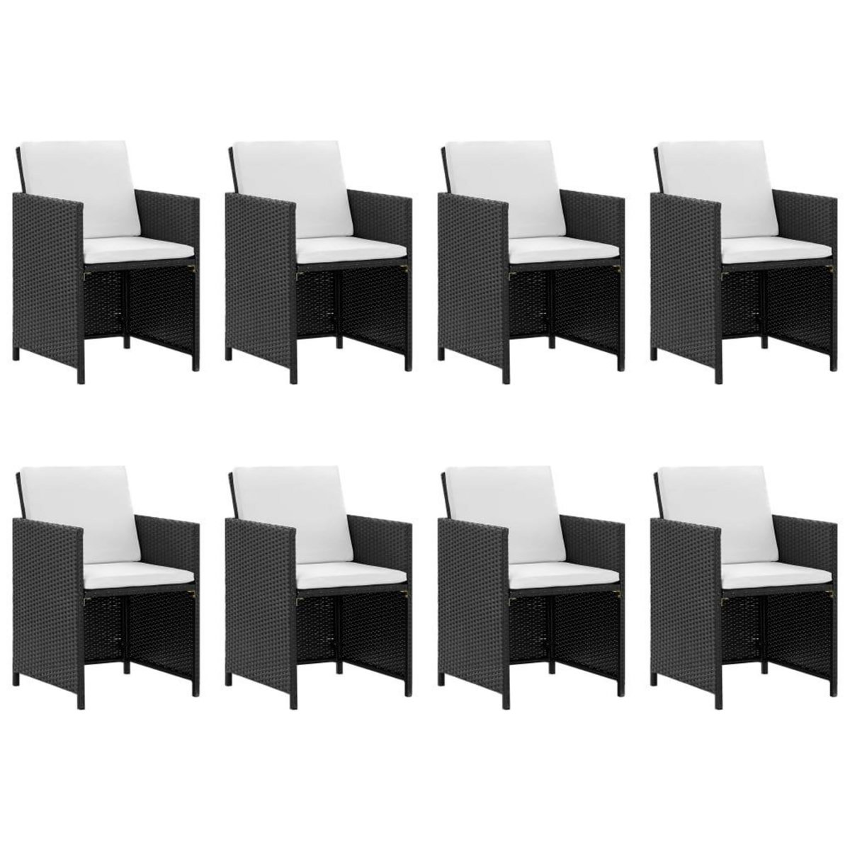 VIDAXL Ensemble a manger d'exterieur 13 pcs coussins Resine tressee