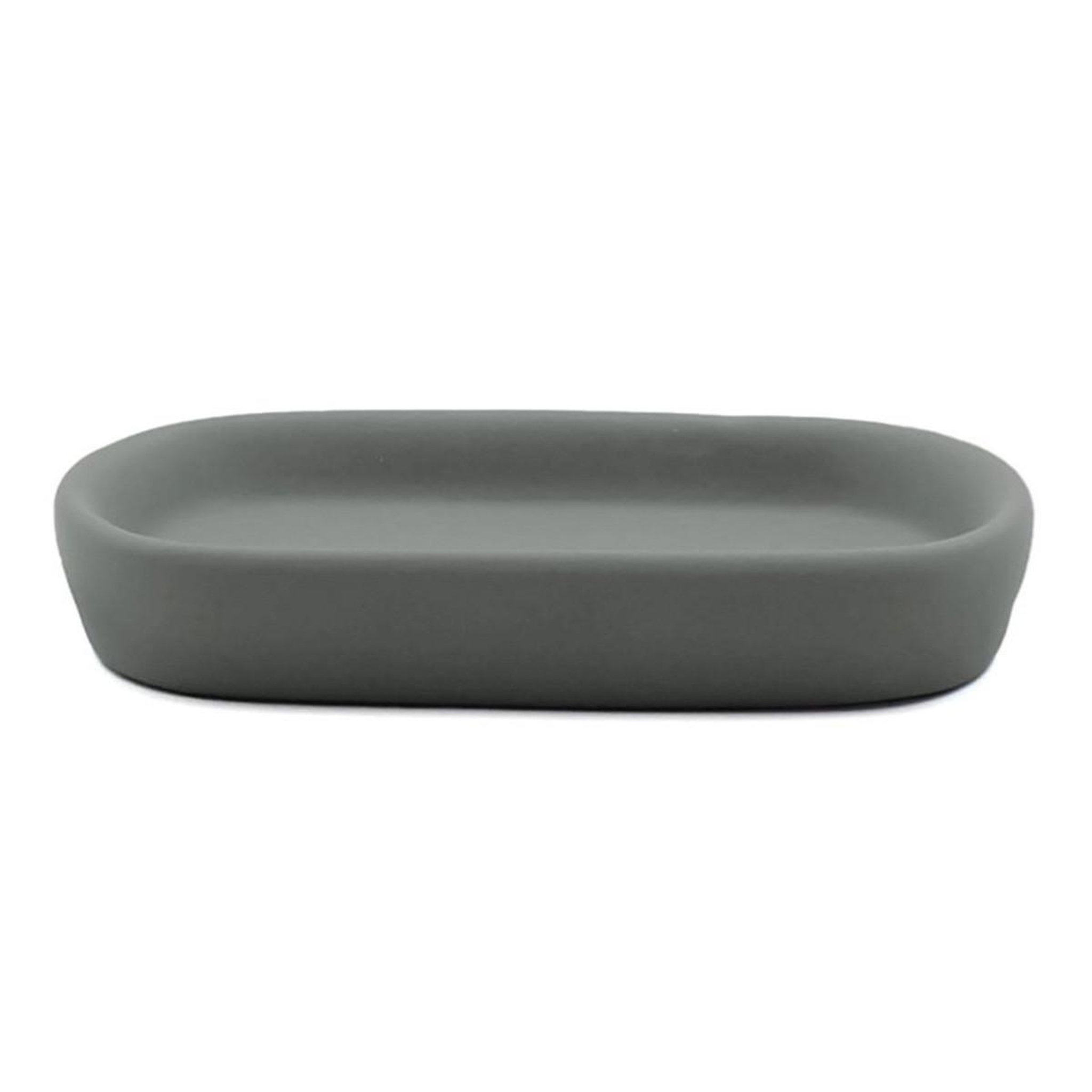 Douceur d'Intérieur Porte-savon en céramique  ceralia  13cm anthracite