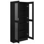 Voir la diapositive 5 : VIDAXL Armoire a vitrine Noir 82,5x30,5x185,5 cm Bois d'ingenierie
