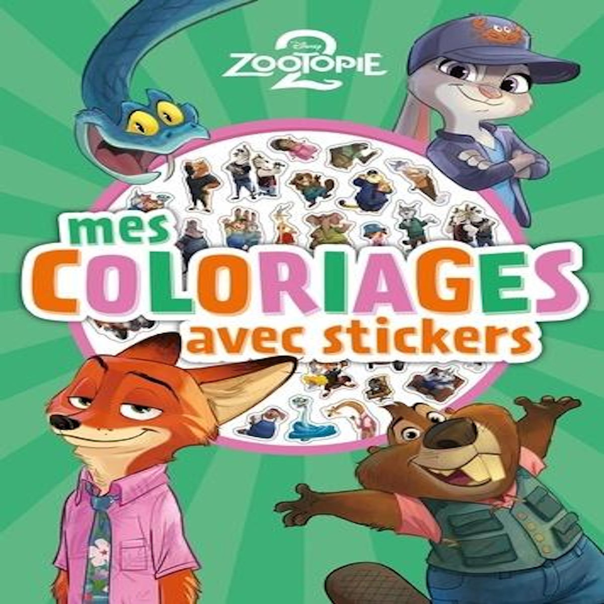 MES COLORIAGES AVEC STICKERS ZOOTOPIE 2, Disney