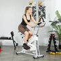 Voir la diapositive 2 : HOMCOM Vélo d'appartement - Vélo de biking spinning réglable - volant d'inertie 4 Kg - rouge gris blanc