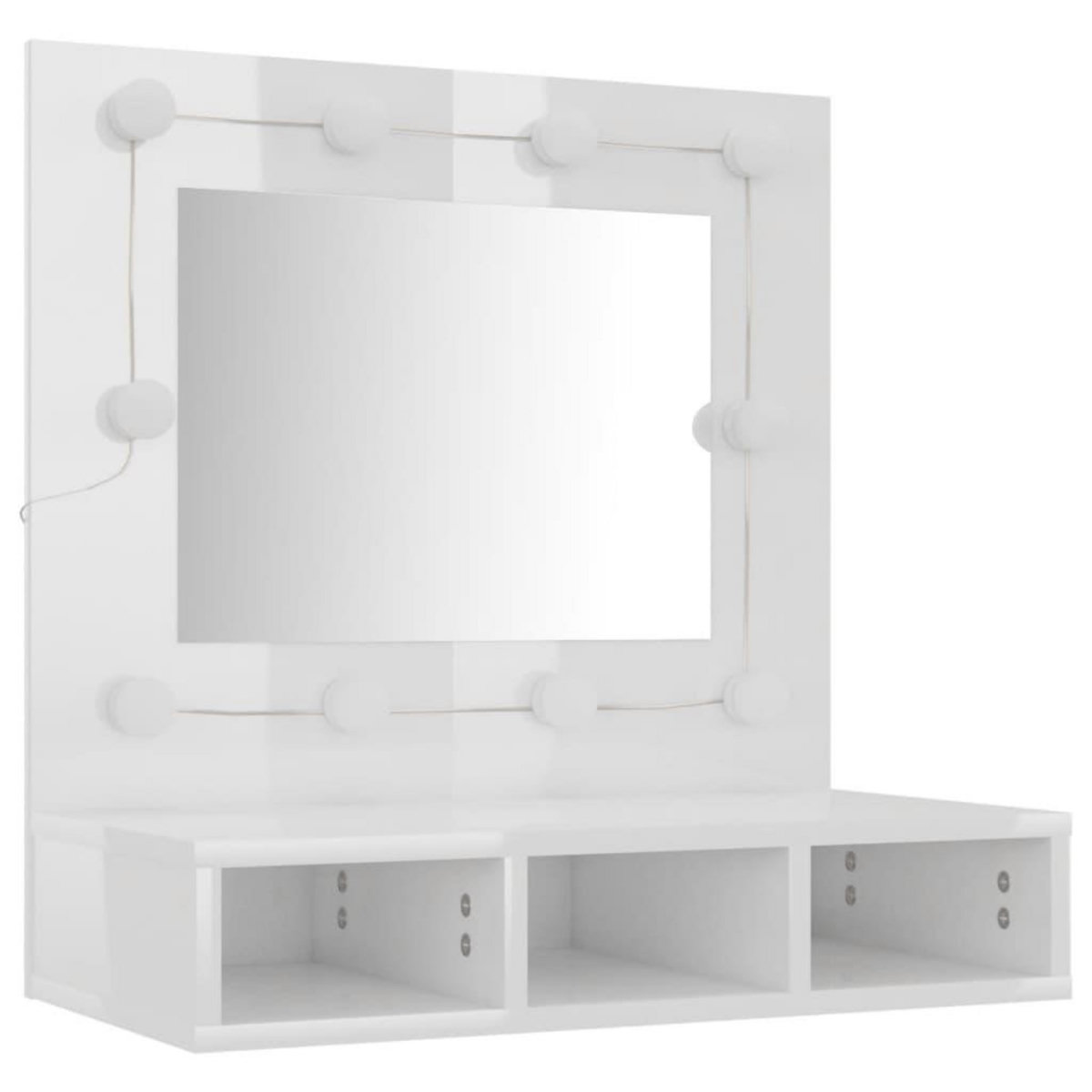 VIDAXL Armoire a miroir avec LED Blanc brillant 60x31,5x62 cm