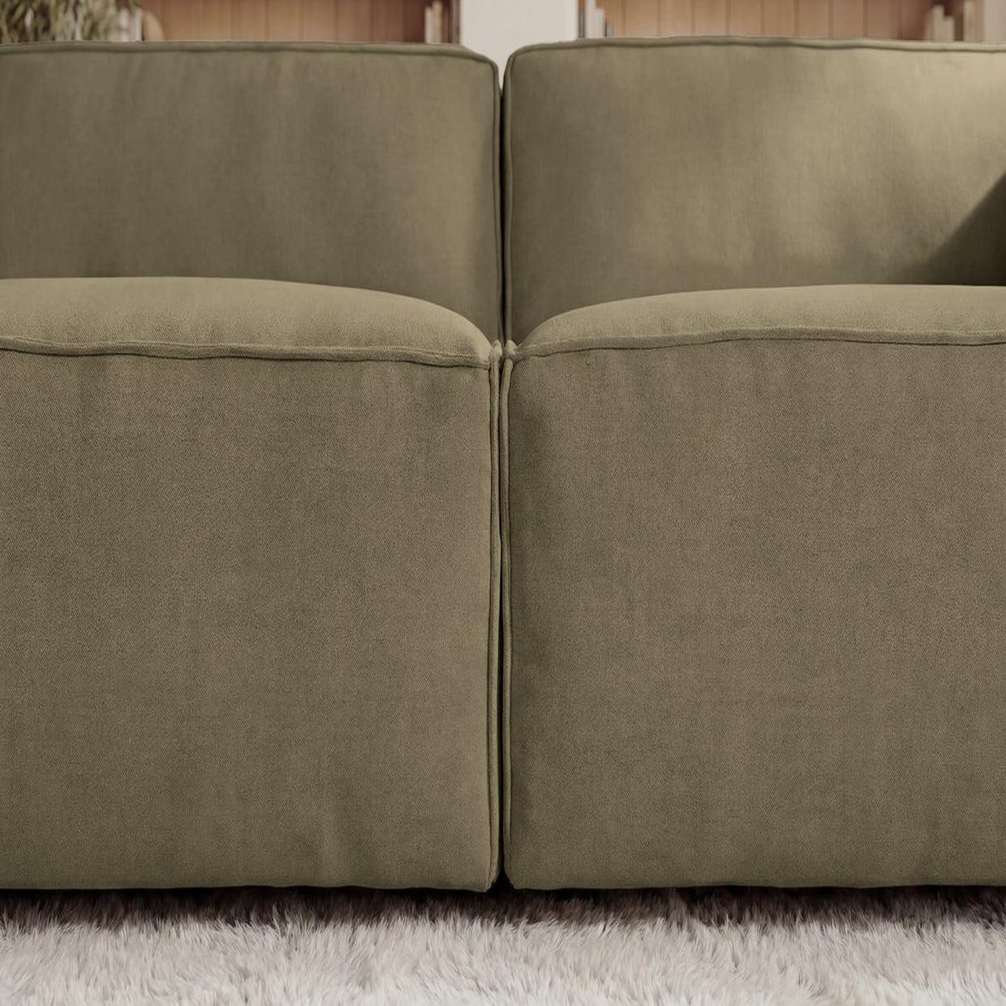 Voir la diapositive 5 : CASANOVA PARIS Mini basil - canapé droit tissu lisse 2 places