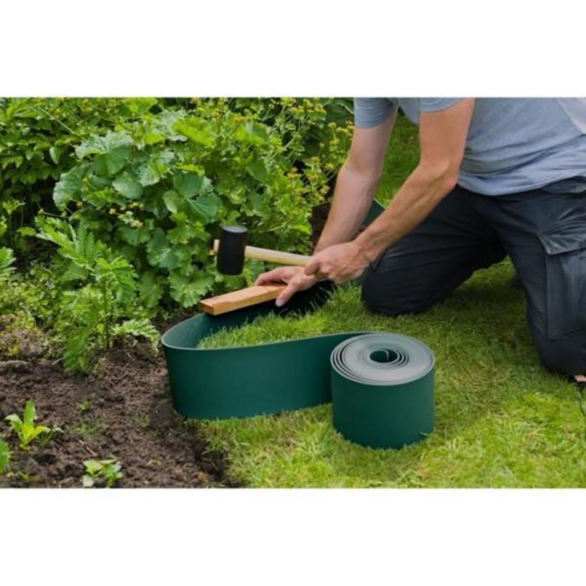 NATURE Bordure de jardin en polypropylene NATURE - Epaisseur 3 mm - H 15 cm x 10 m - Vert