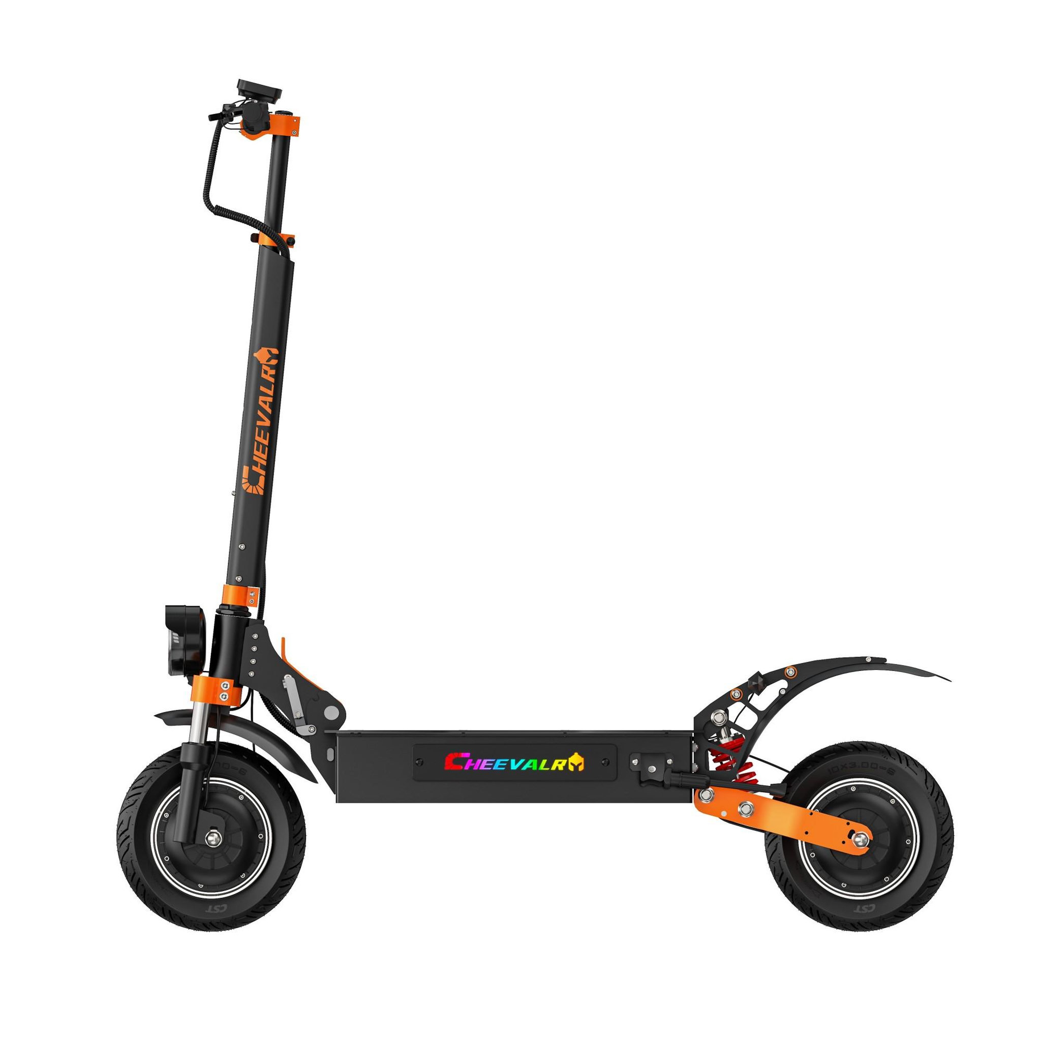 Voir la diapositive 2 : CHEEVALRY Trottinette électrique à double moteur CHEEVALRY S10, 52 V 36 Ah, autonomie jusqu'à 100 km