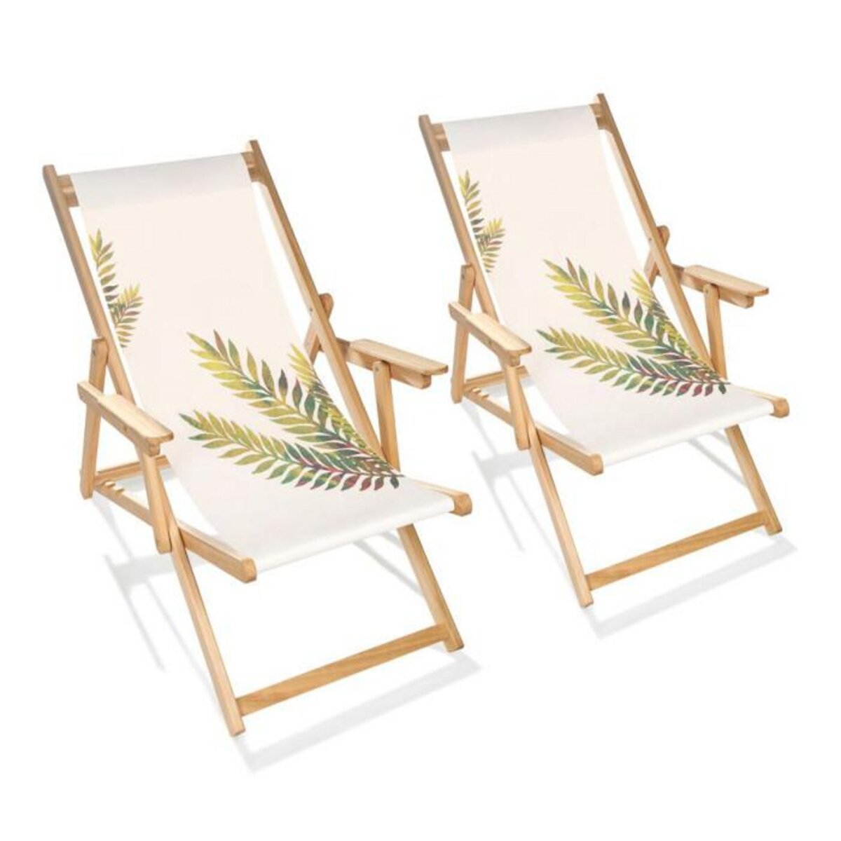 Paris Prix Lot de 2 Chiliennes de Jardin Pliantes Feuille  Lona  102cm Vert