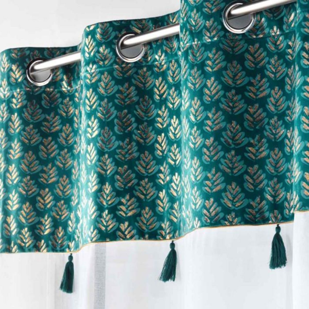 Paris Prix Rideau Voilage à Œillets  Evie  140x240cm Bleu