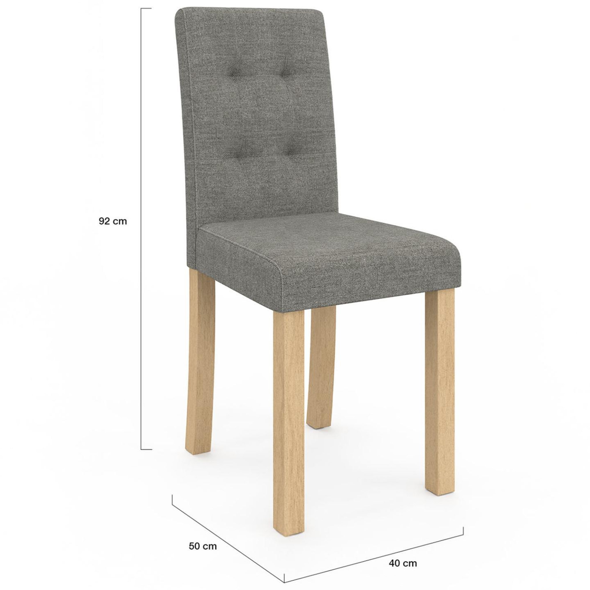 Voir la diapositive 5 : ID MARKET Lot de 6 chaises polga capitonnées grises pour salle à manger