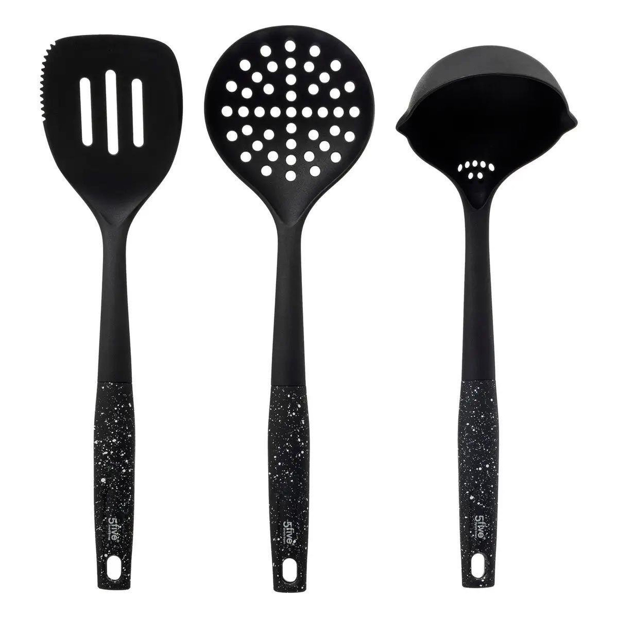 FIVE Lot de 3 ustensiles de cuisine  caractère  33cm noir