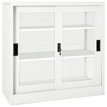 VIDAXL Armoire a portes coulissantes Blanc 90x40x90 cm Acier