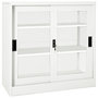 Voir la diapositive 1 : VIDAXL Armoire a portes coulissantes Blanc 90x40x90 cm Acier